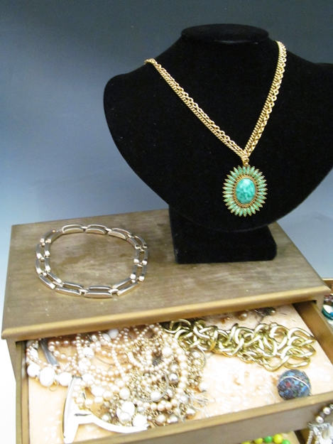 Costume Jewelry Collection with Jewelry Box