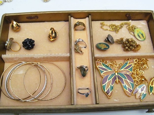 Costume Jewelry Collection with Jewelry Box