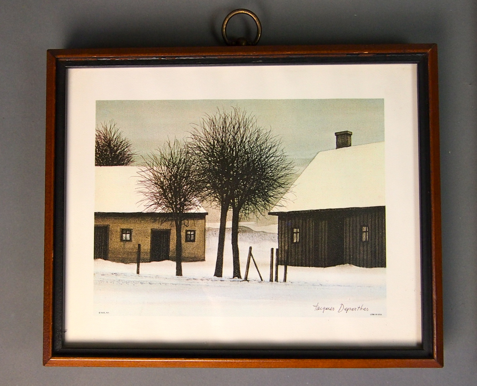 Four Framed Jacques Deperthes Signed Lithograph Prints
