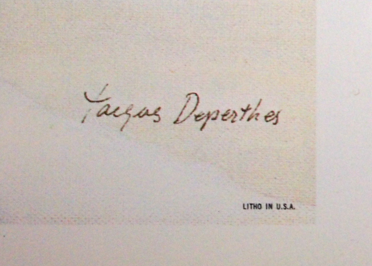 Four Framed Jacques Deperthes Signed Lithograph Prints