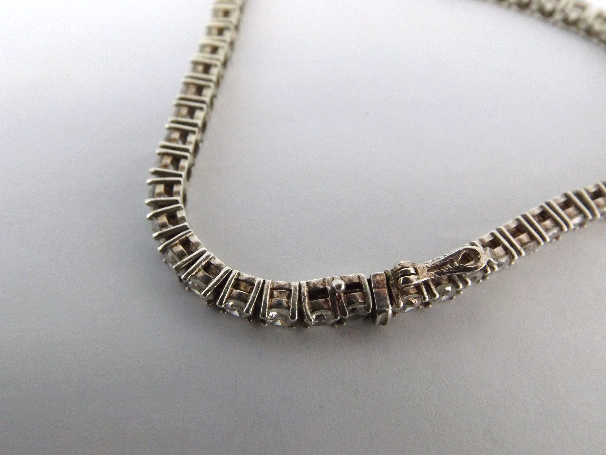 Sterling Silver and Rhinestone Tennis Bracelet