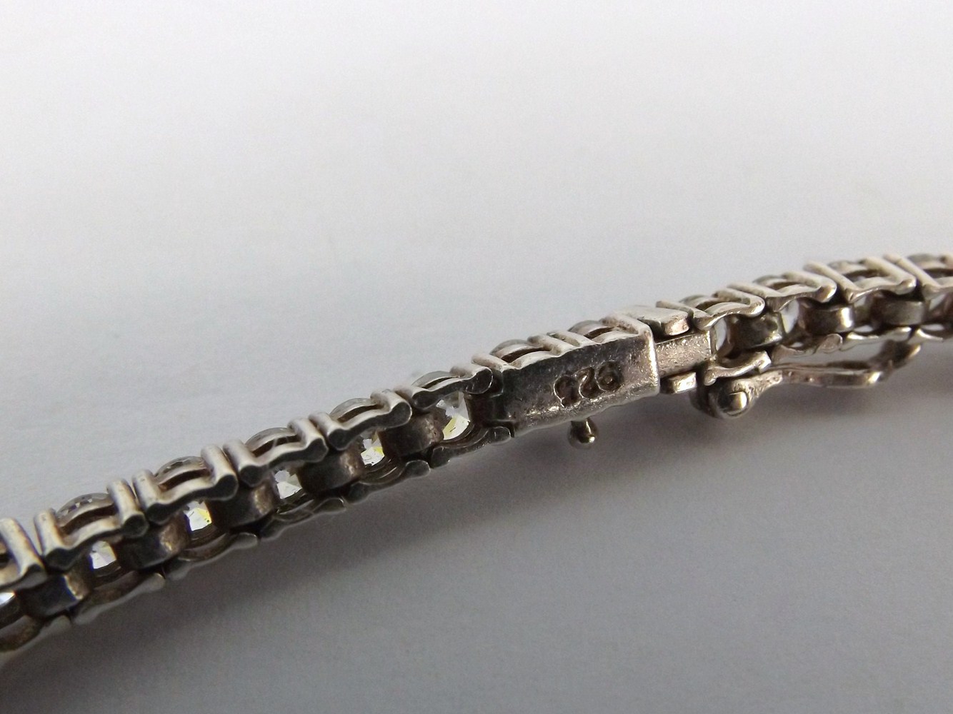 Sterling Silver and Rhinestone Tennis Bracelet