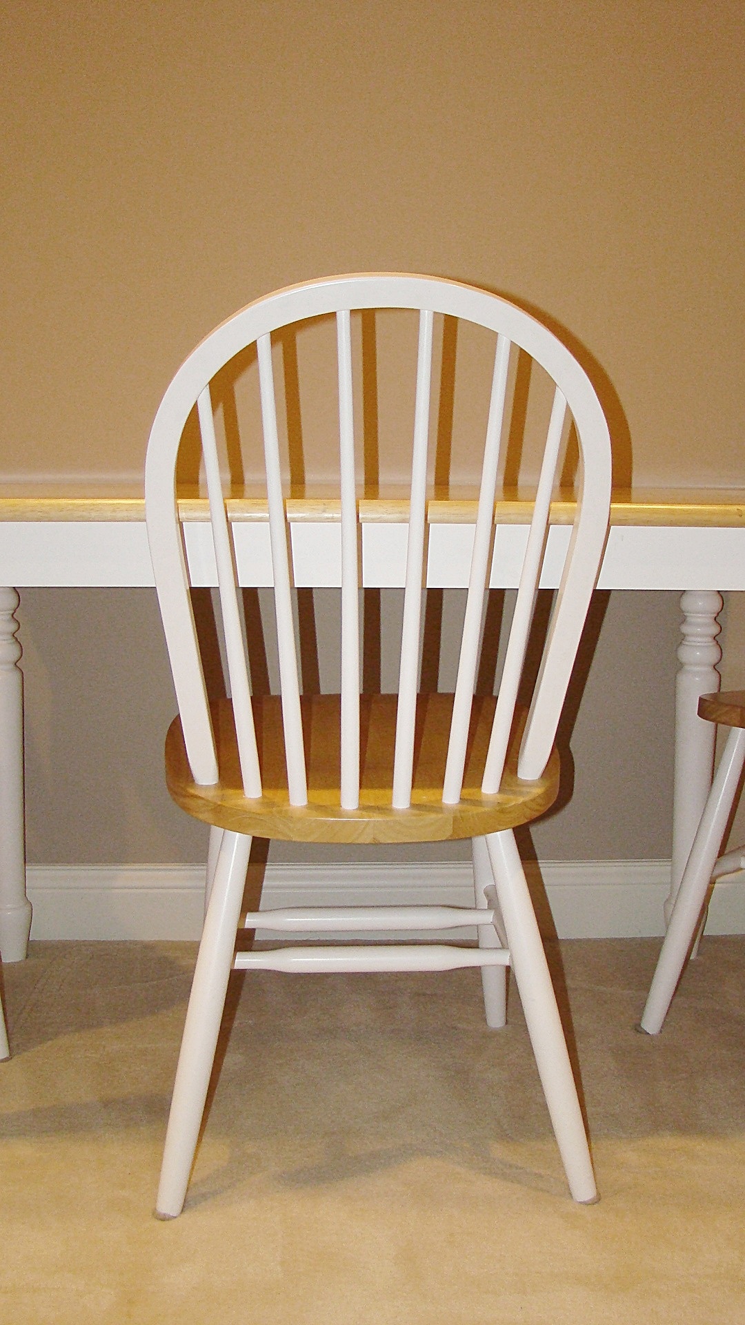 Farmstyle Wood and White Kitchen Table and 3 Chairs