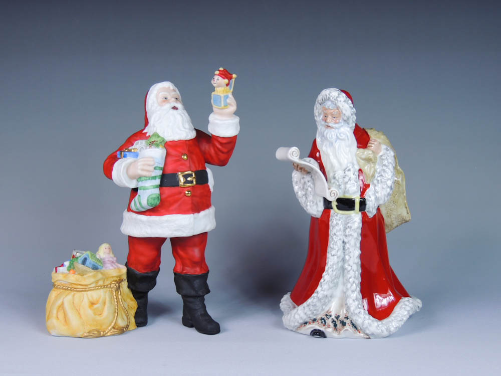 Royal Doulton and Lenox Porcelain Santa Figures