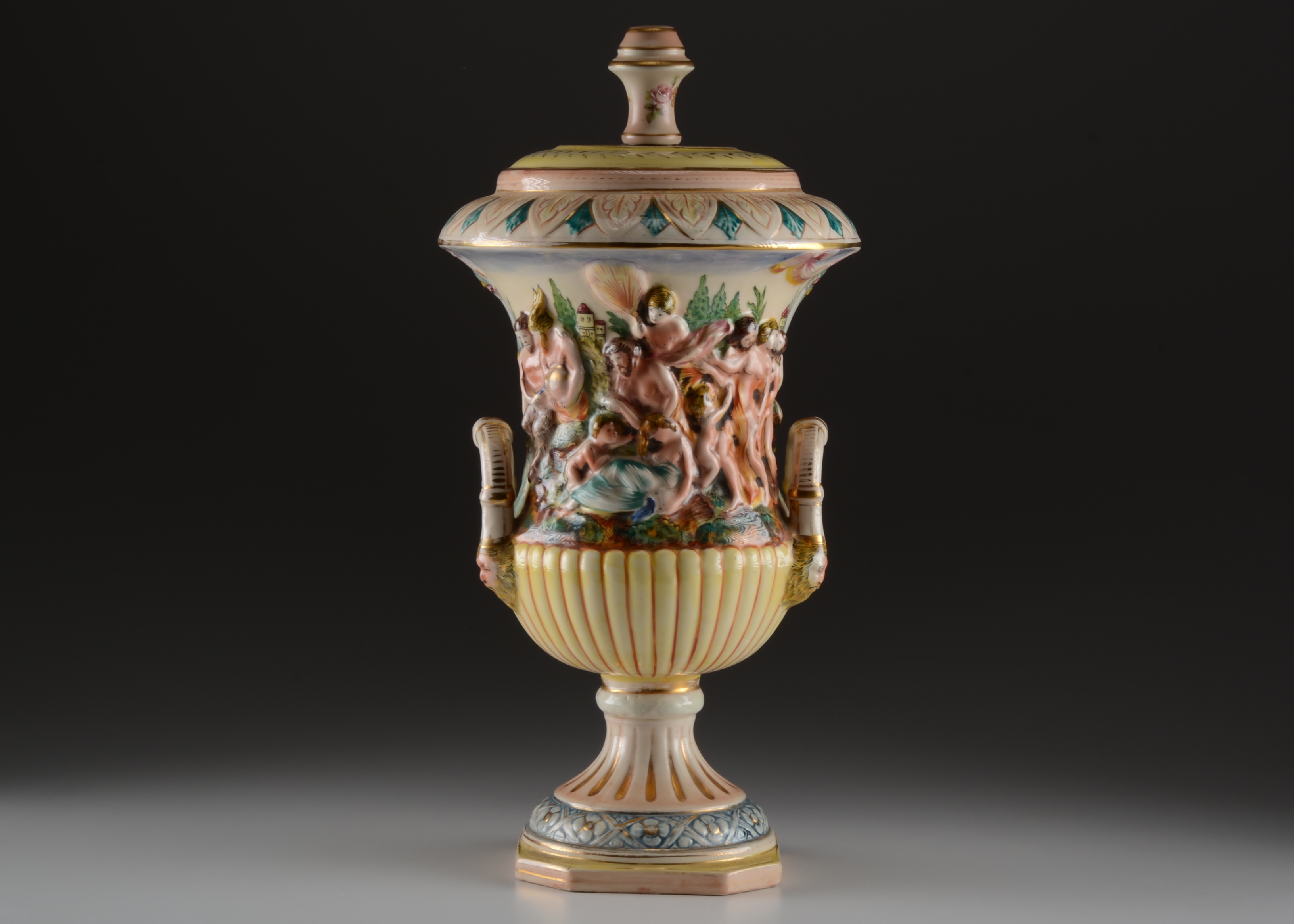 Vintage Ardalt Capodimonte Italian Pottery Lamp Base