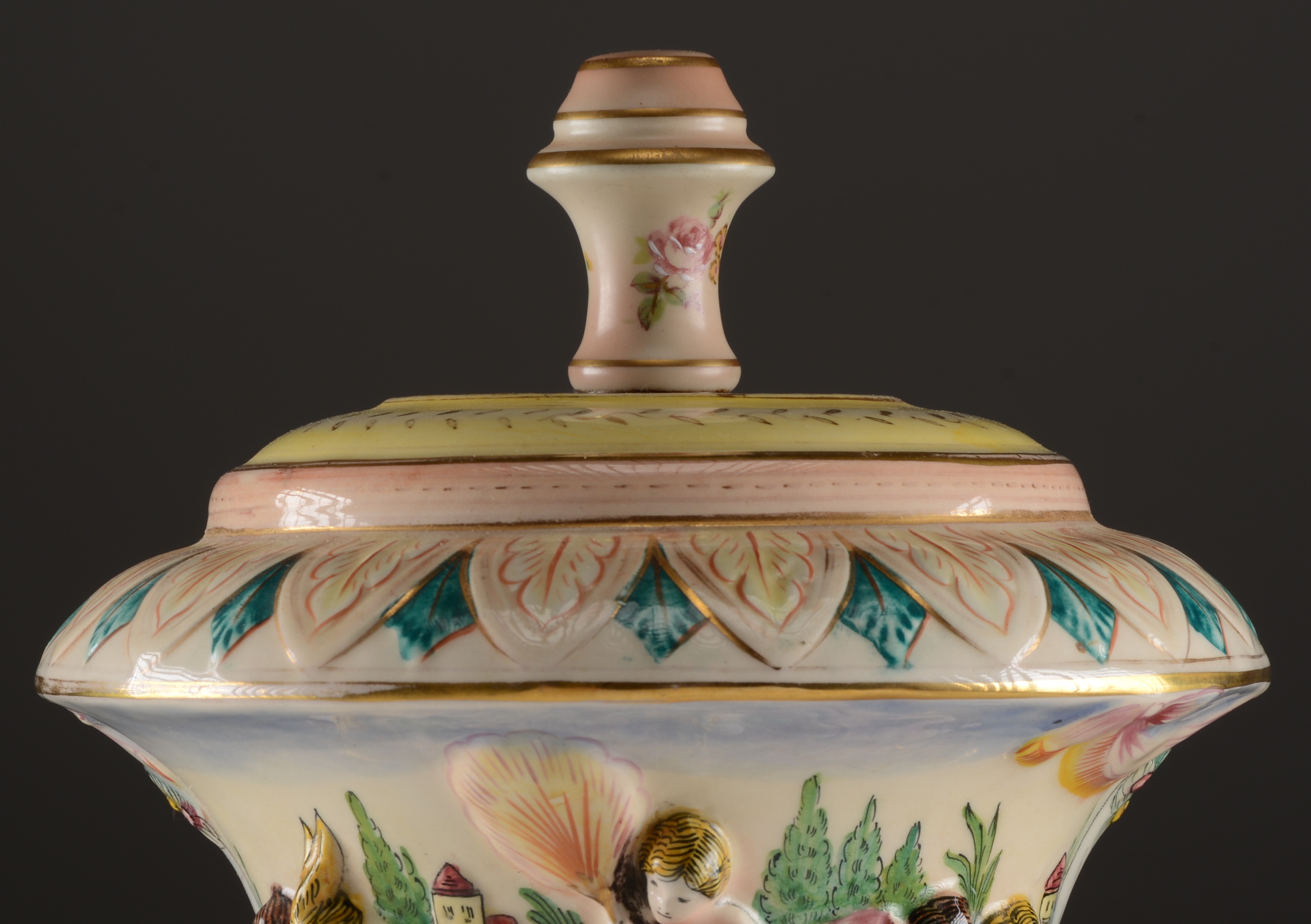 Vintage Ardalt Capodimonte Italian Pottery Lamp Base