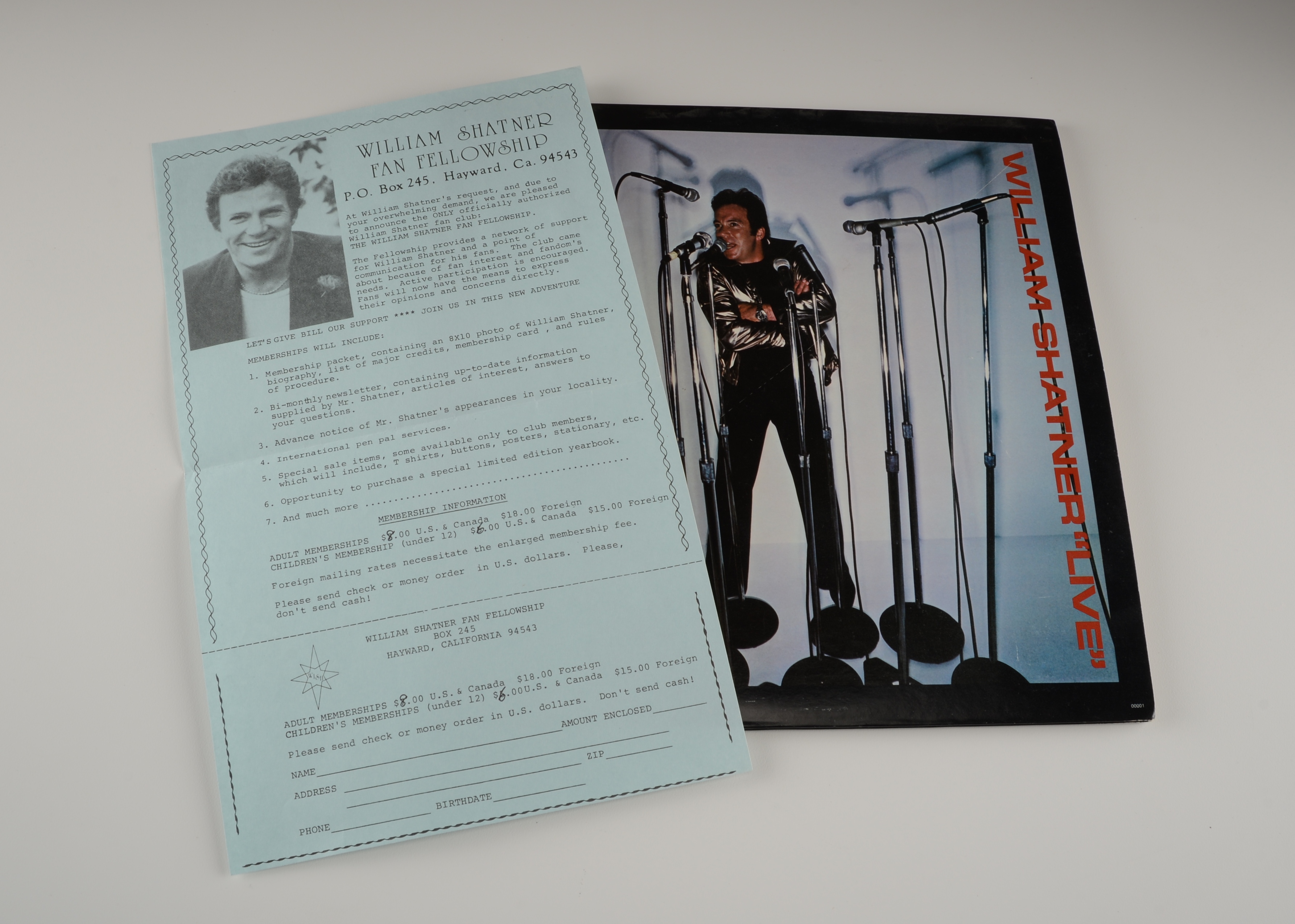 Vintage Autographed William Shatner "Live" Double LP