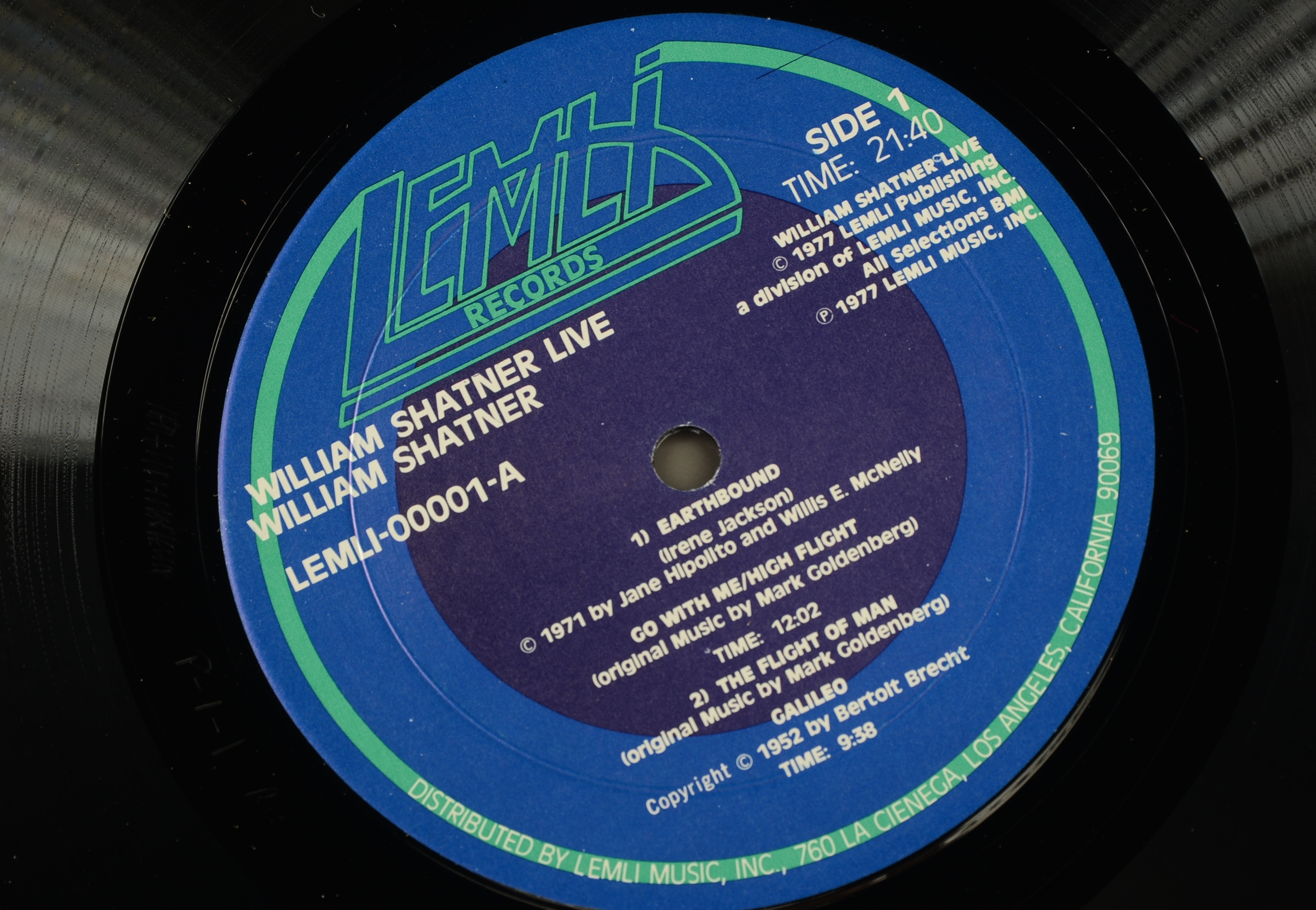 Vintage Autographed William Shatner "Live" Double LP