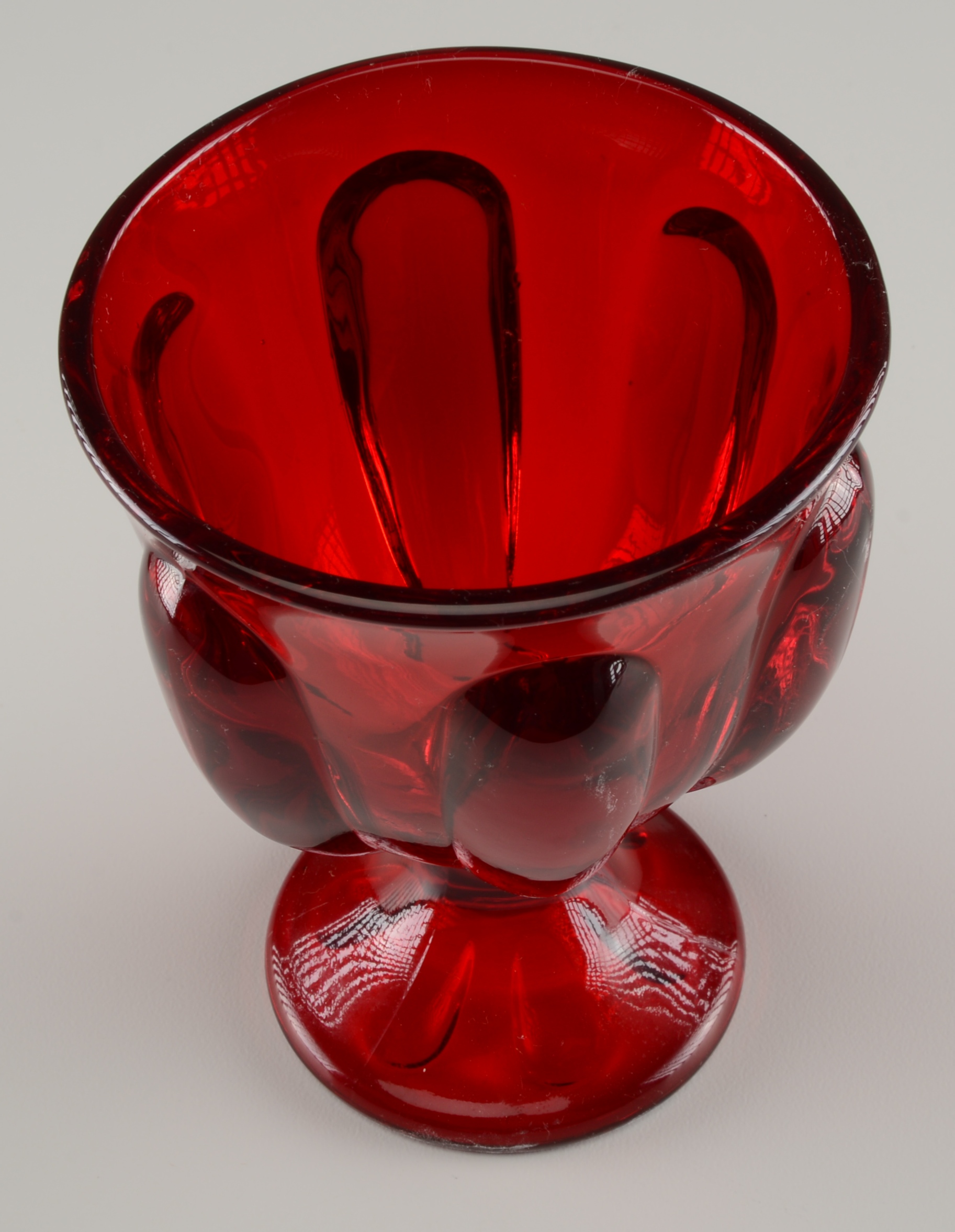 Vintage Viking Handmade Lidded Candy Dish in Ruby Red