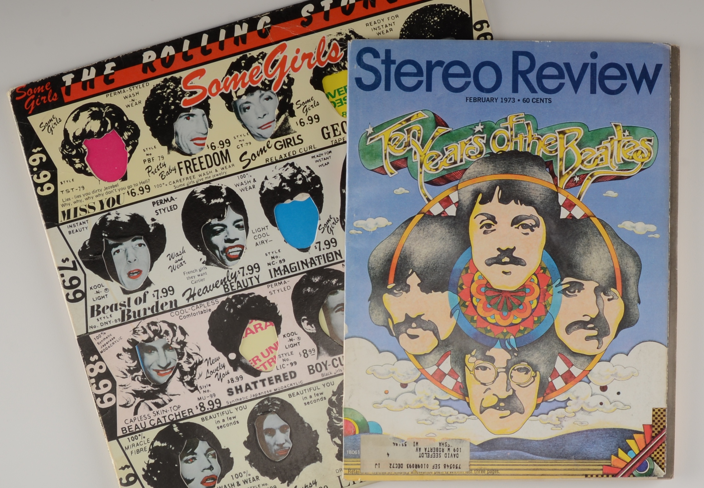 Rolling Stones "Some Girls" LP and Stereo Review's 1973 "Ten Years of Beatles"