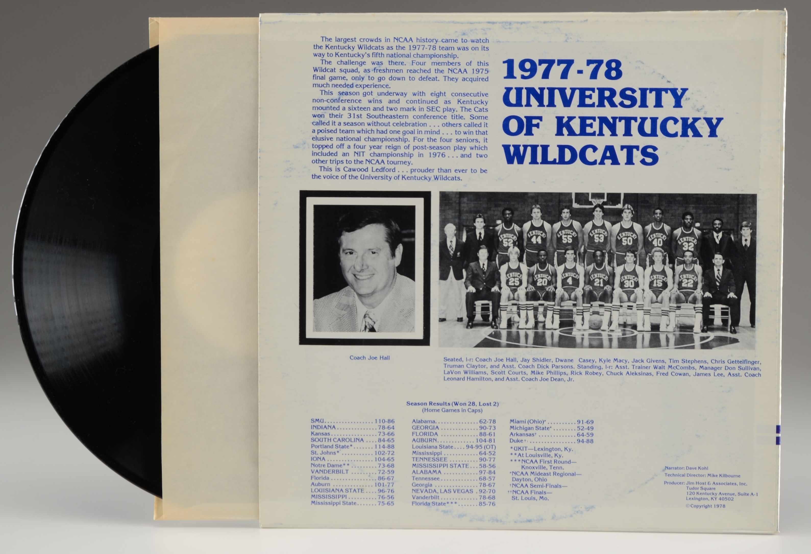 1970s UK Kentucky Wildcats Sports LPs and Autographed Photos Include Adolph Rupp