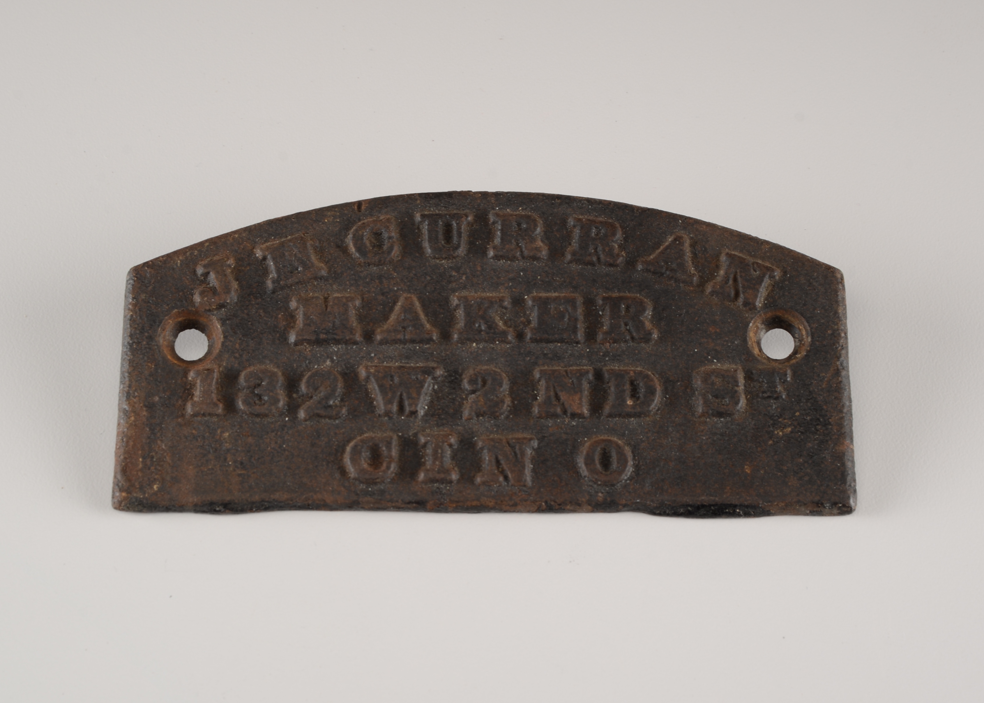 Vintage Cincinnati Building Cast Iron Name Plate