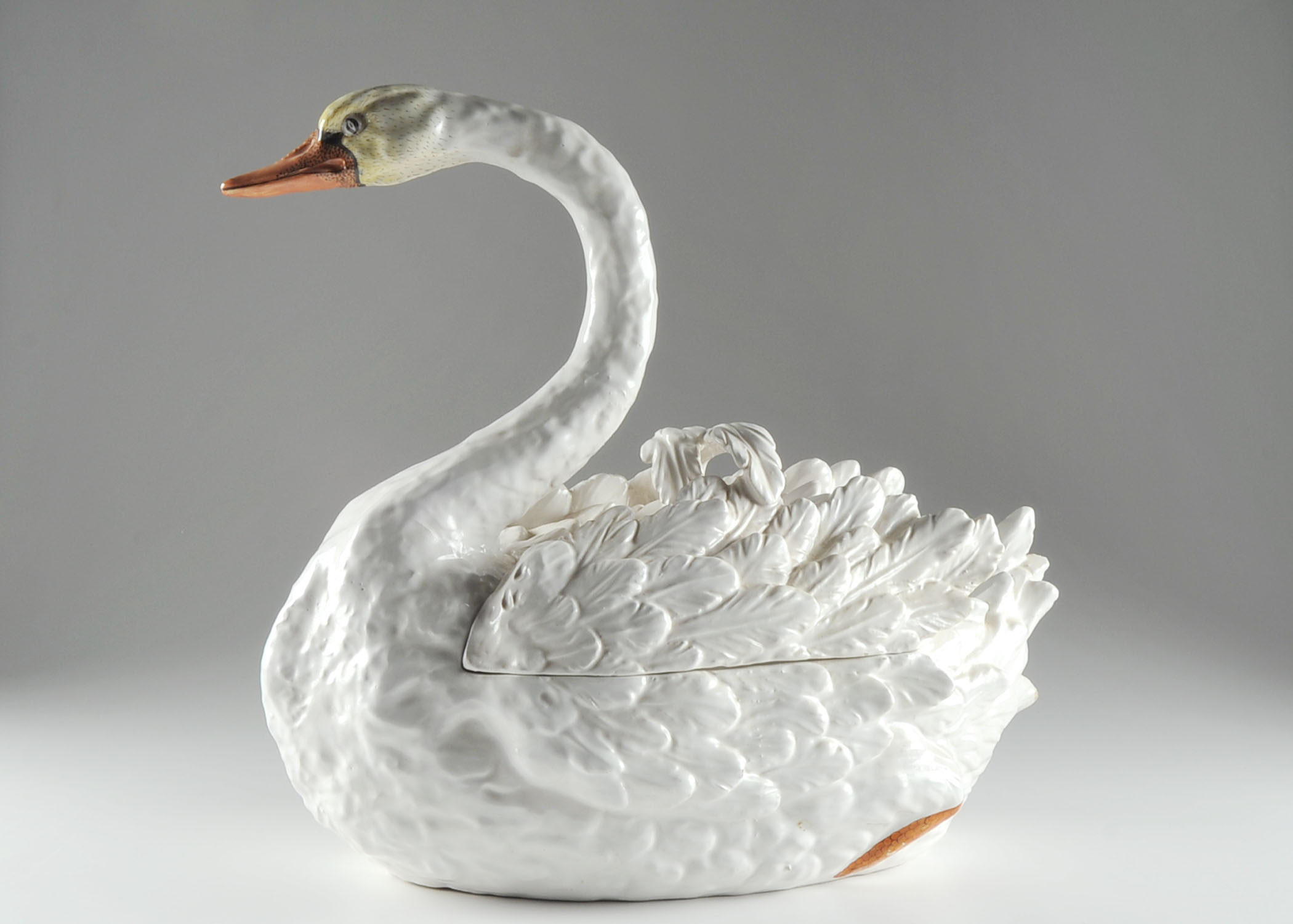 Vintage Italian Ceramic Swan Soup Tureen
