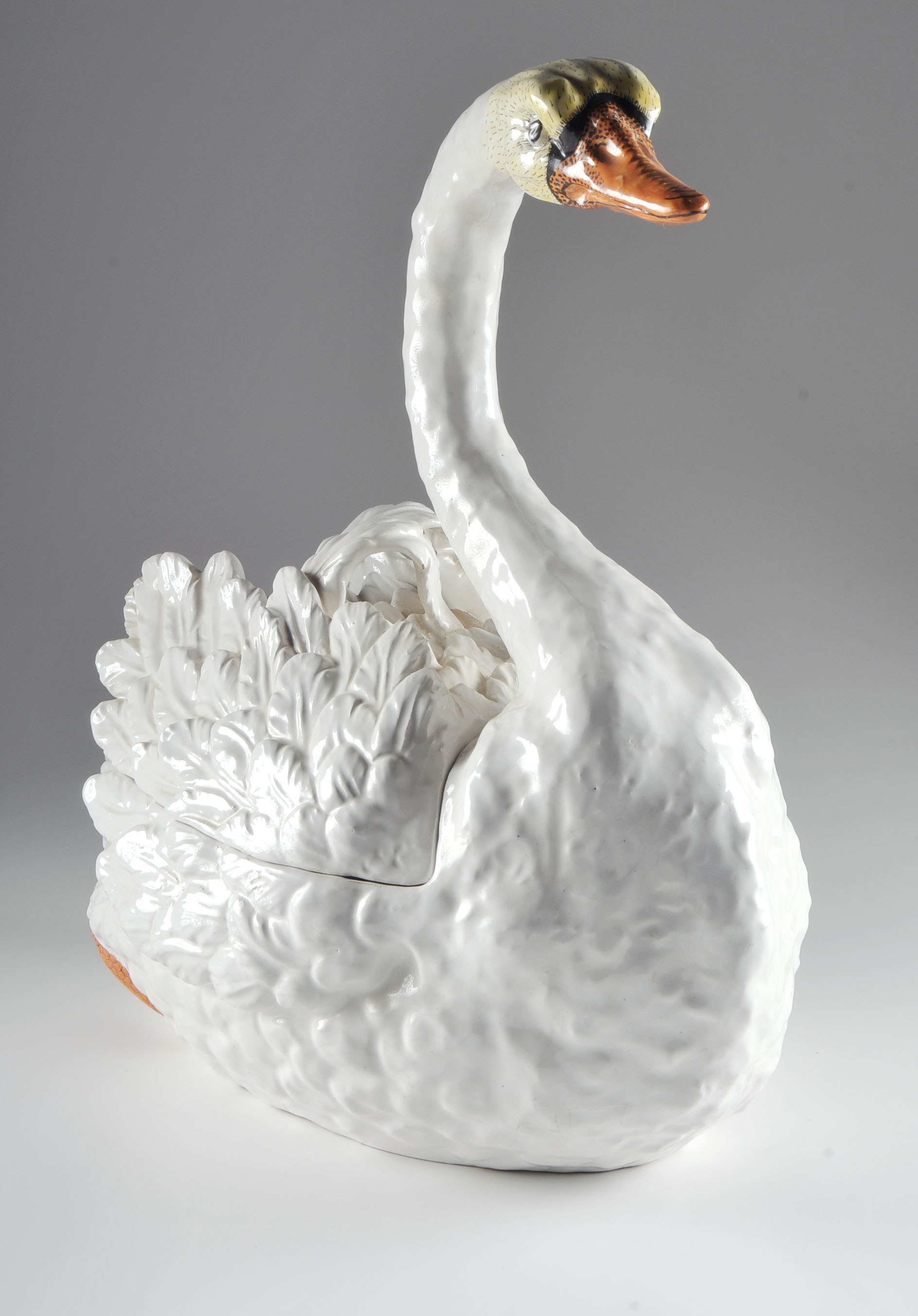 Vintage Italian Ceramic Swan Soup Tureen