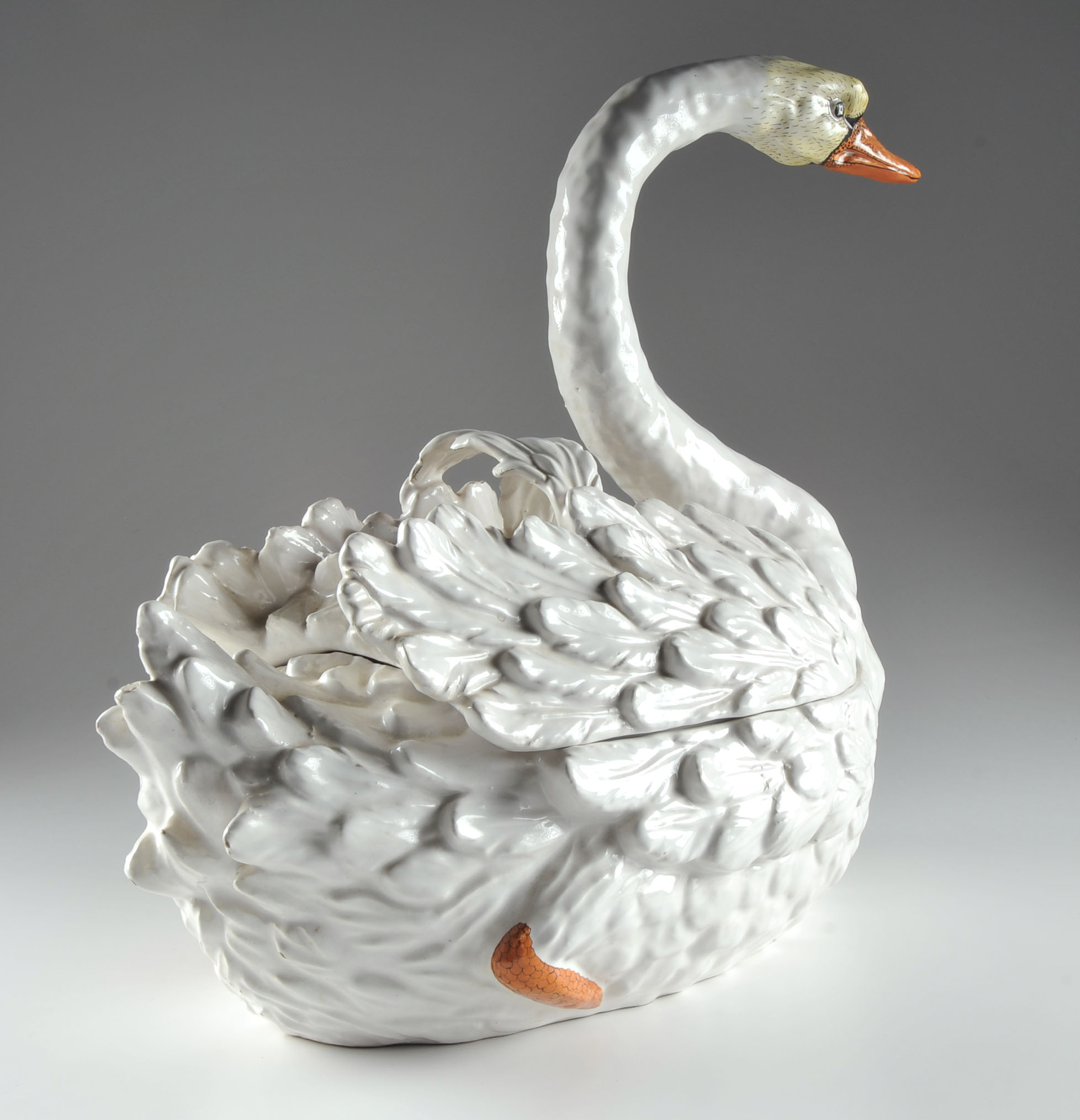 Vintage Italian Ceramic Swan Soup Tureen