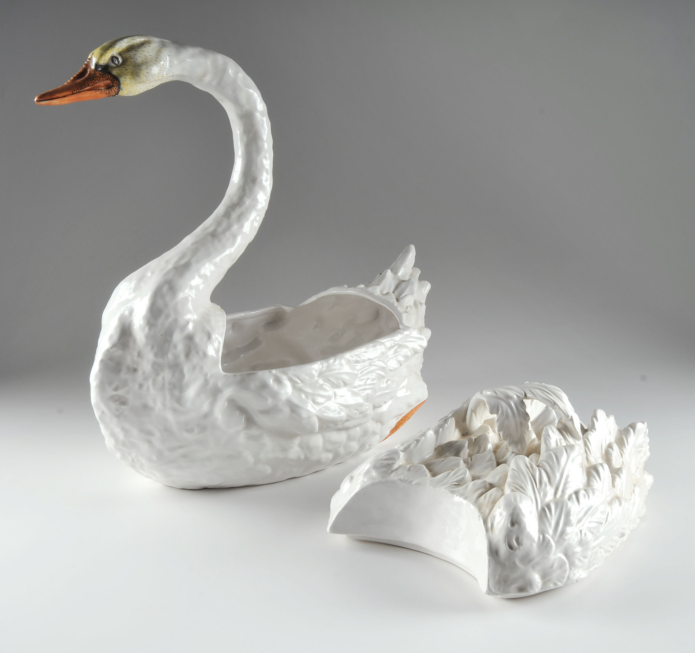 Vintage Italian Ceramic Swan Soup Tureen