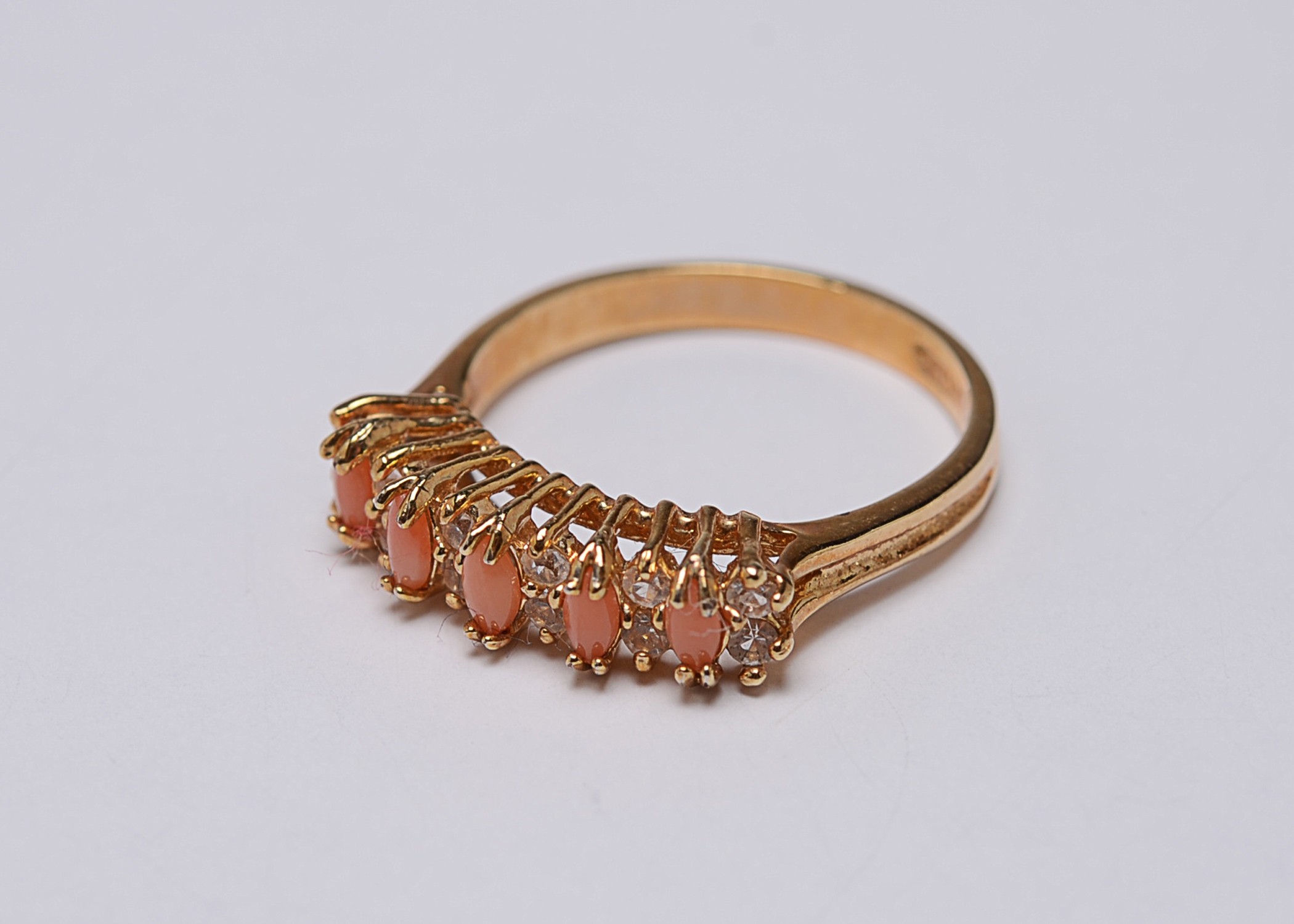 Three Vintage Gold Tone Costume Rings