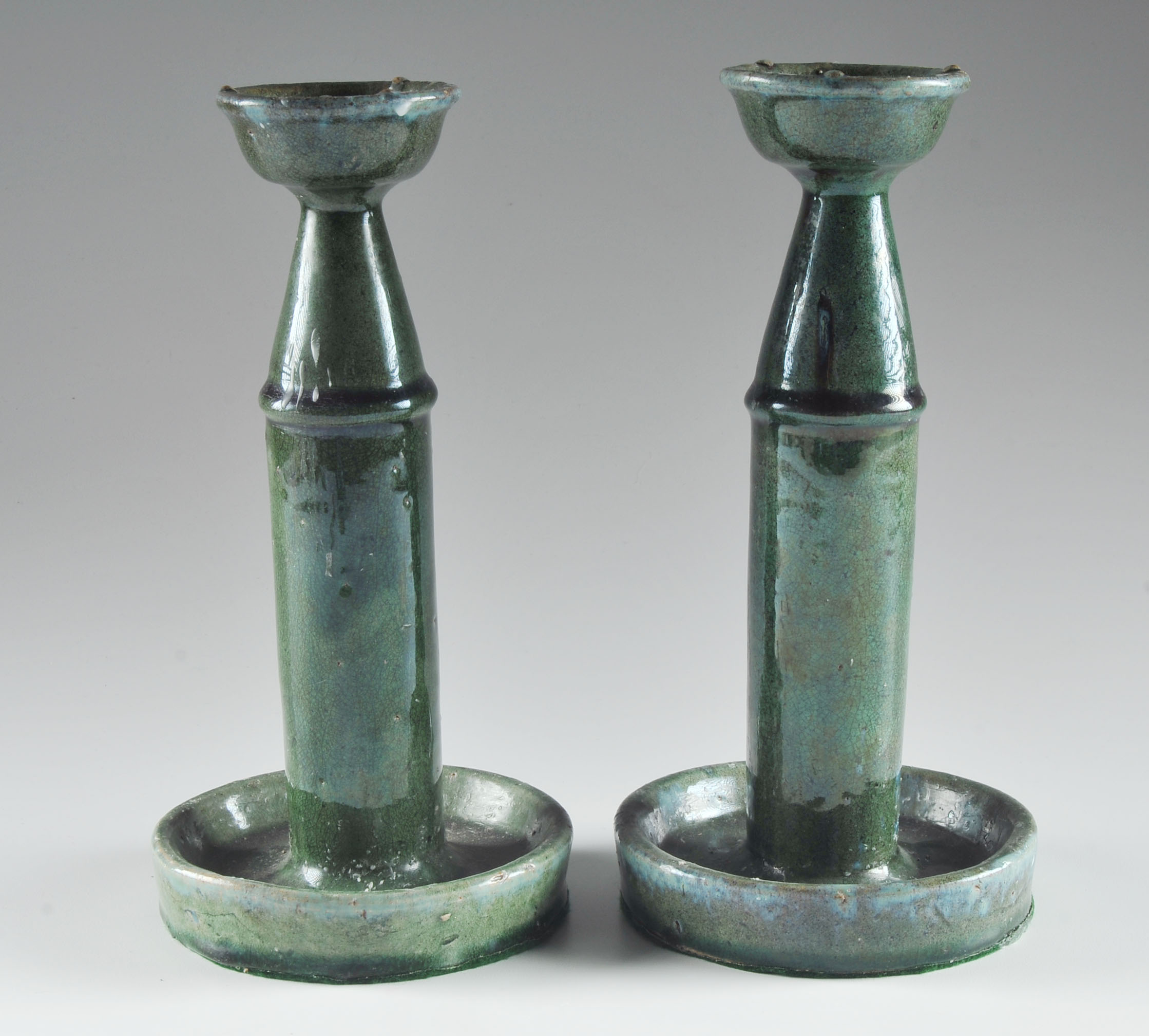 Three Pottery Candle Holders