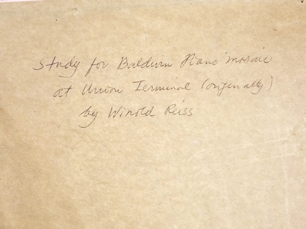 A Composition Study in Red Pencil by Winold Reiss For the Baldwin Piano Mosaic