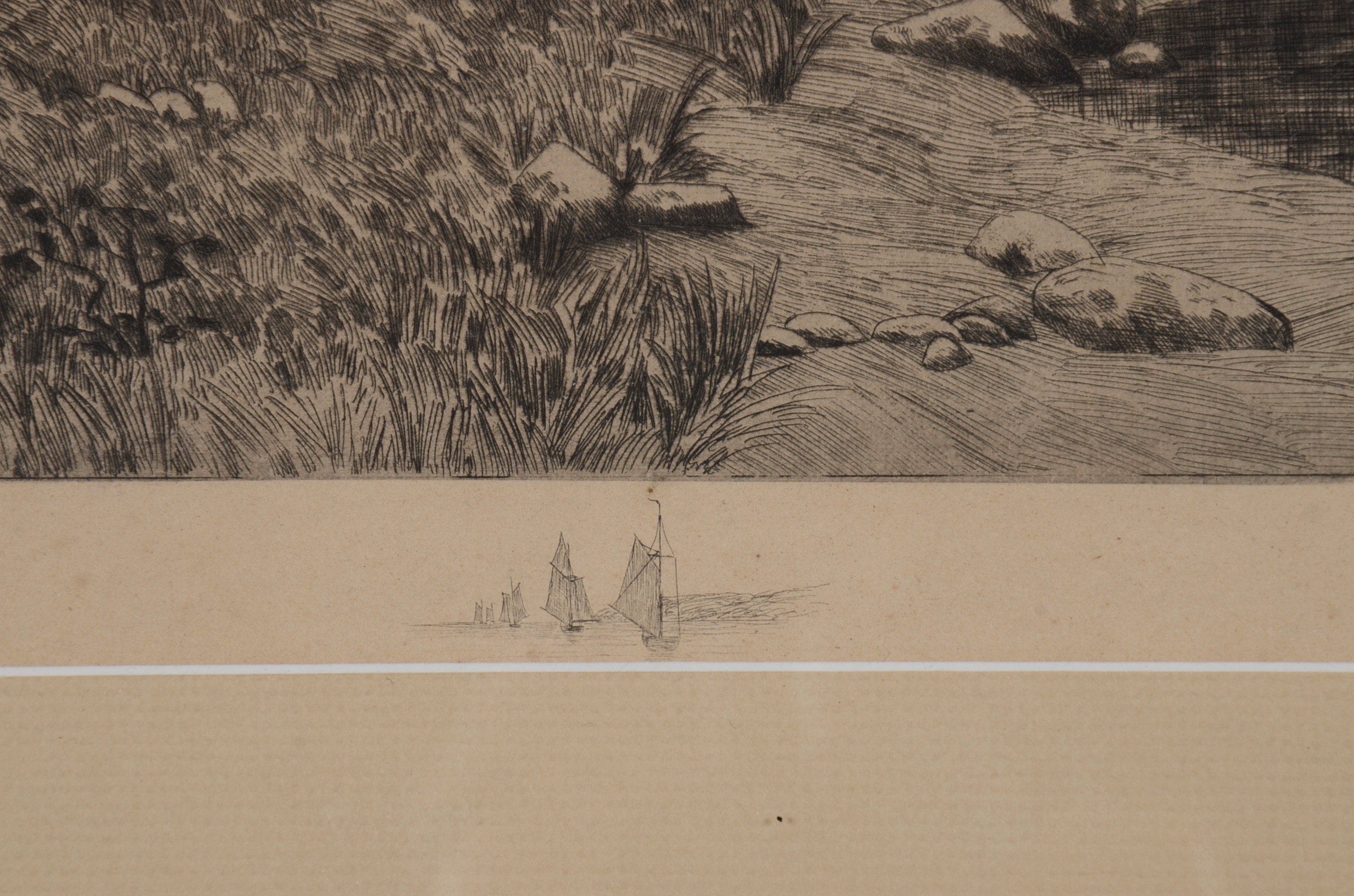 Pencil Signed Antique Dry Point Etching by G. W. Bohde