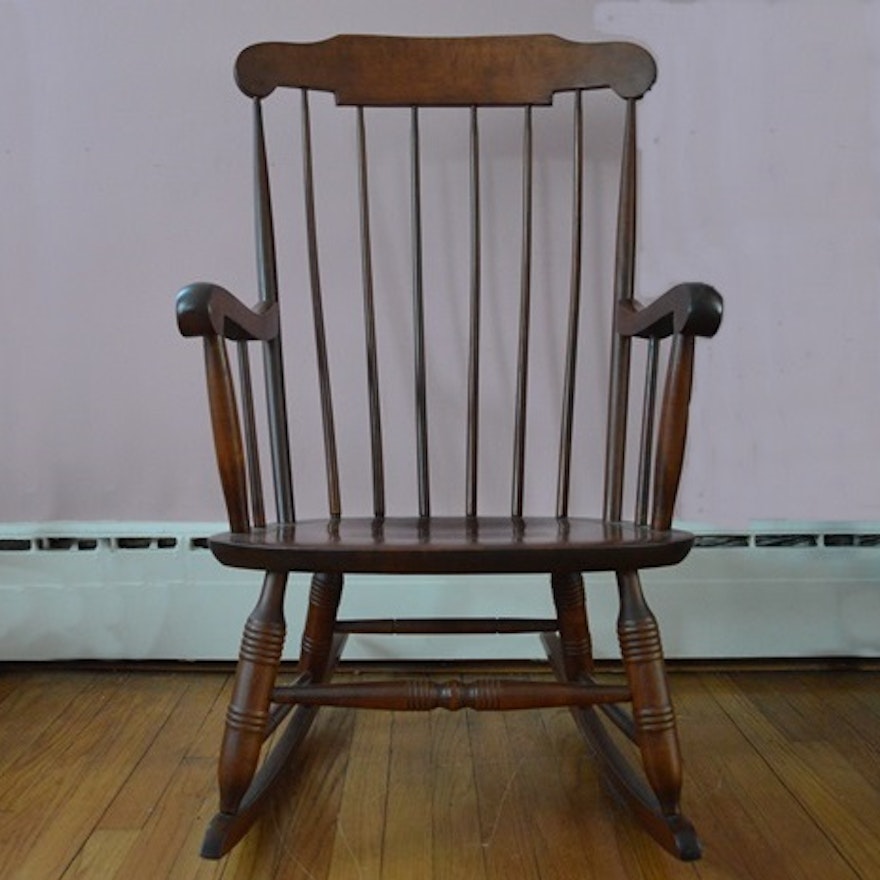 Vintage Nichols & Stone "Boston Rocker" Wood Rocking Chair