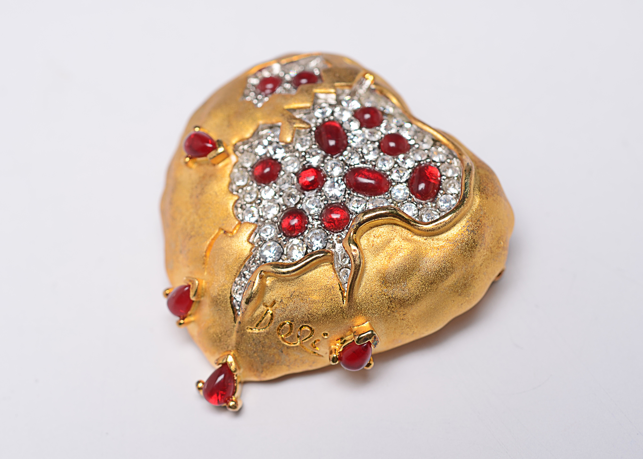 Vintage Costume Jewelry Including a Reproduction Salvador Dali Heart Brooch