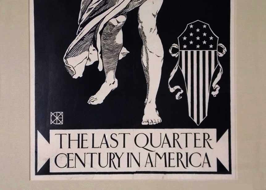 Scribner's Iconic 1895 Lithograph Poster for "Last Quarter Century In America"