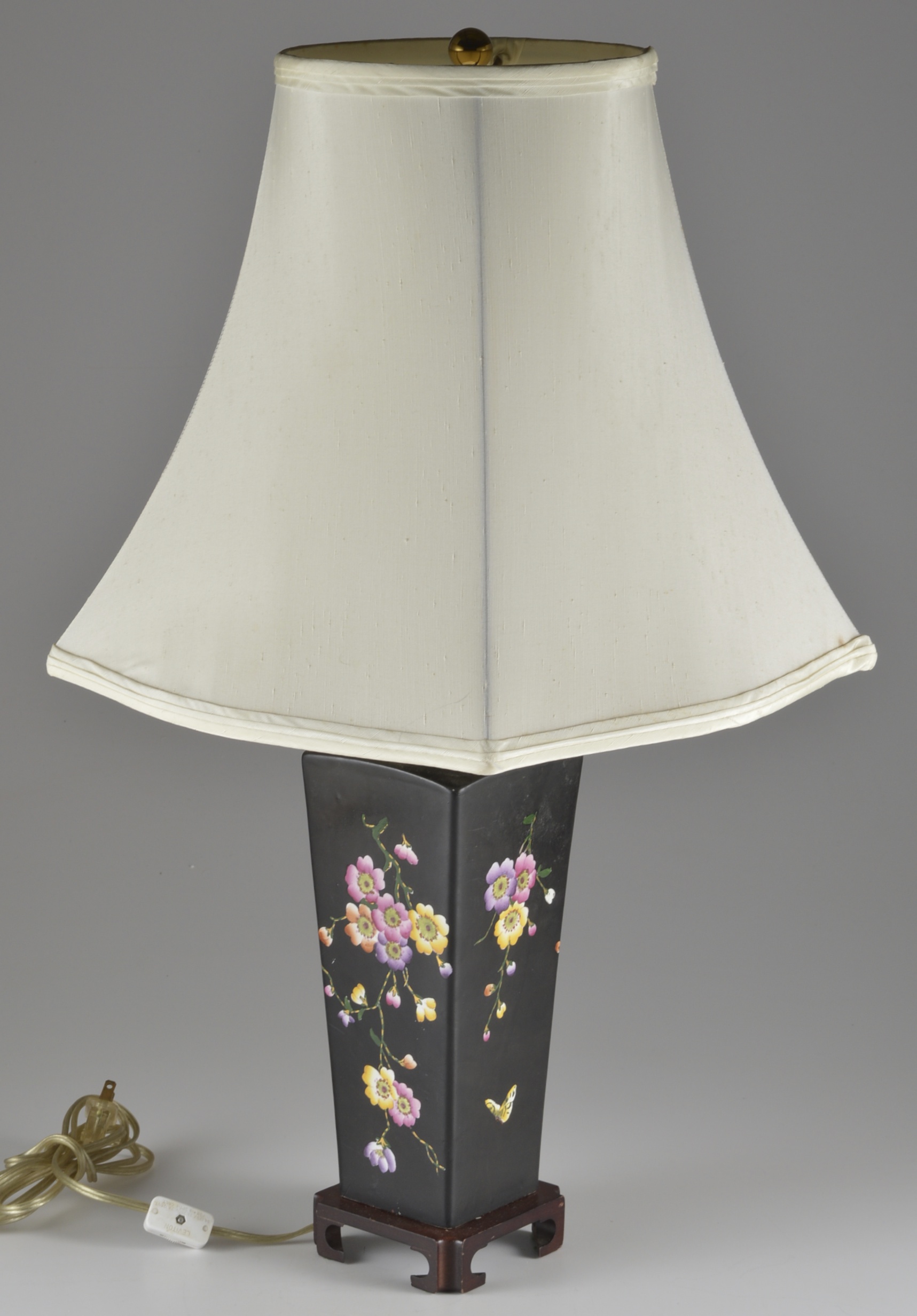 Black Ceramic Asian-Inspired Table Lamp