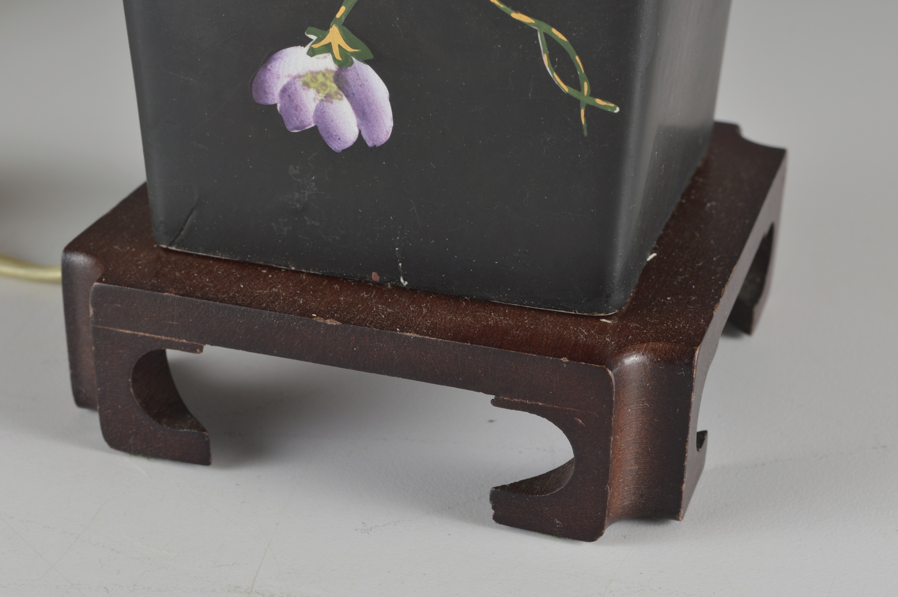 Black Ceramic Asian-Inspired Table Lamp