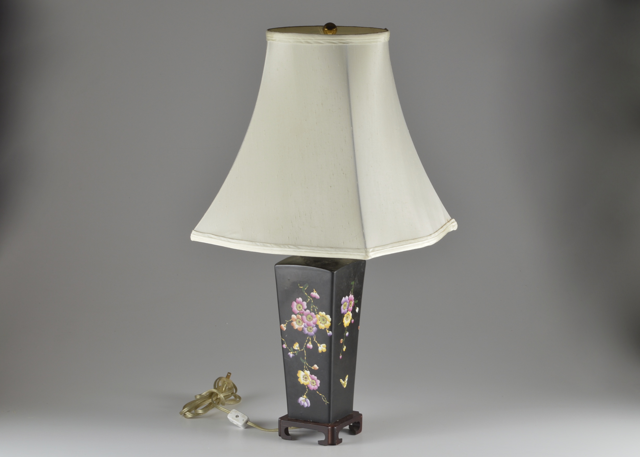 Black Ceramic Asian-Inspired Table Lamp