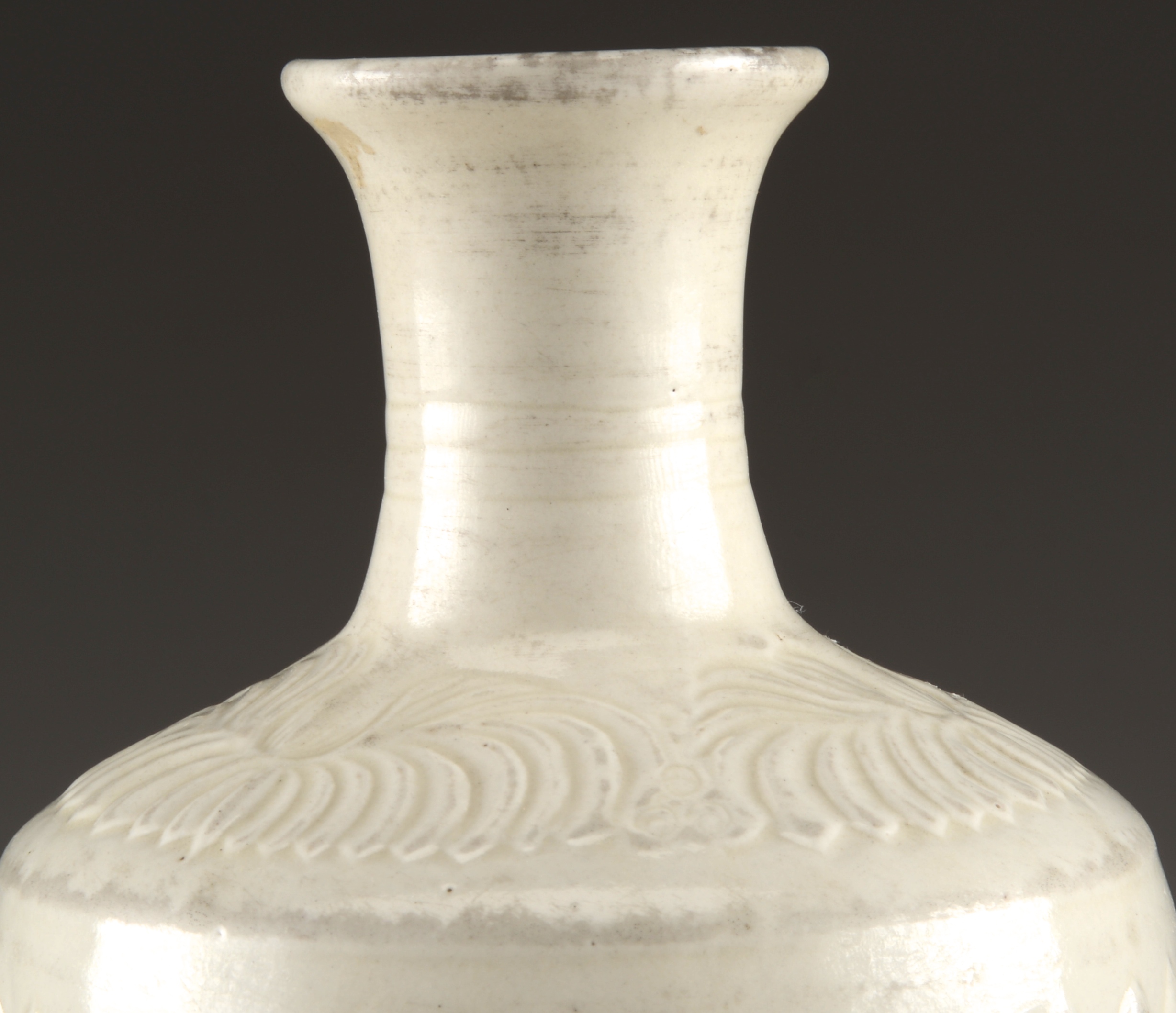 Antique Reproduction of a Song Dynasty Pottery Bottle with Lotus Design