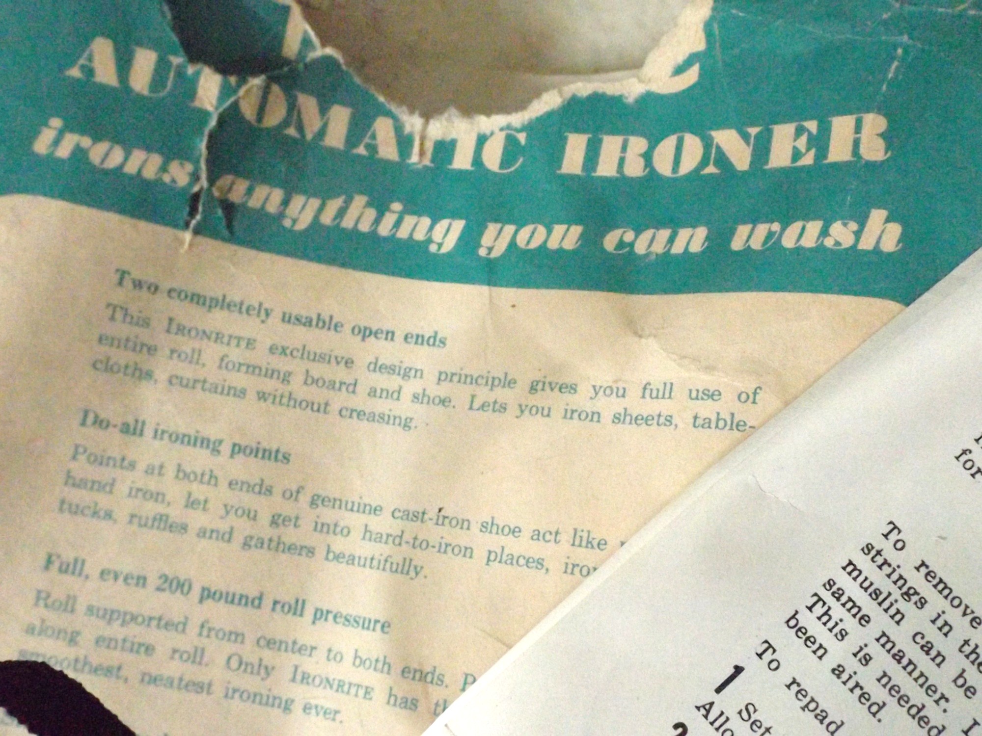 Vintage 1940-50's Ironrite Automatic Ironer with Chair