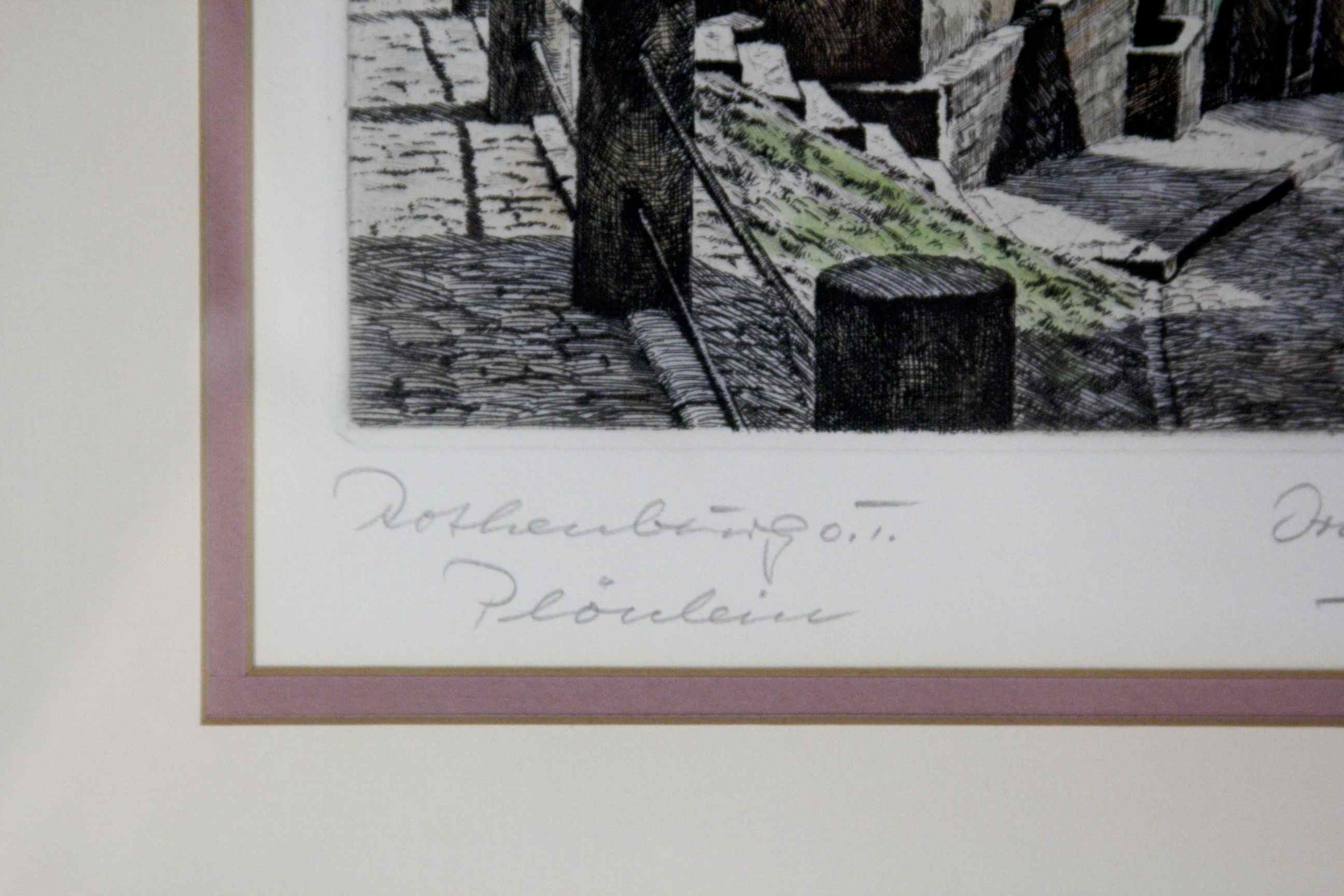 Original Pen and Ink Drawing Depicts Rothenberg, Germany