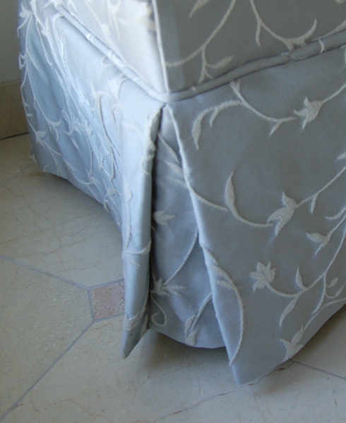 Embroidered Blue Vanity Chair