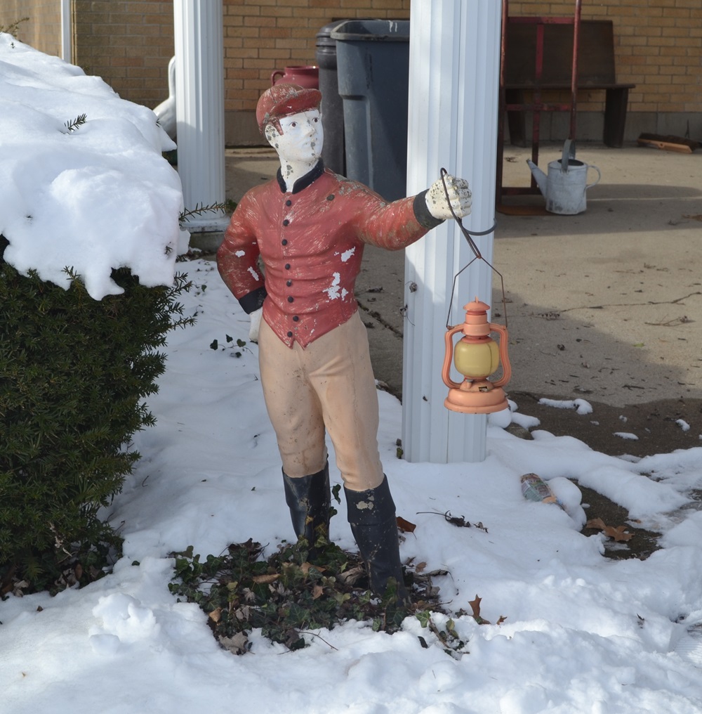 Vintage Concrete Lawn Jockey EBTH