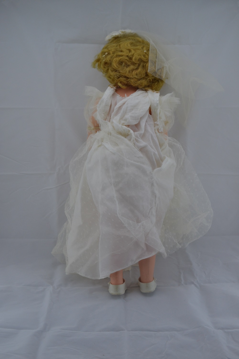 Vintage Hard Plastic Doll in Wedding Dress