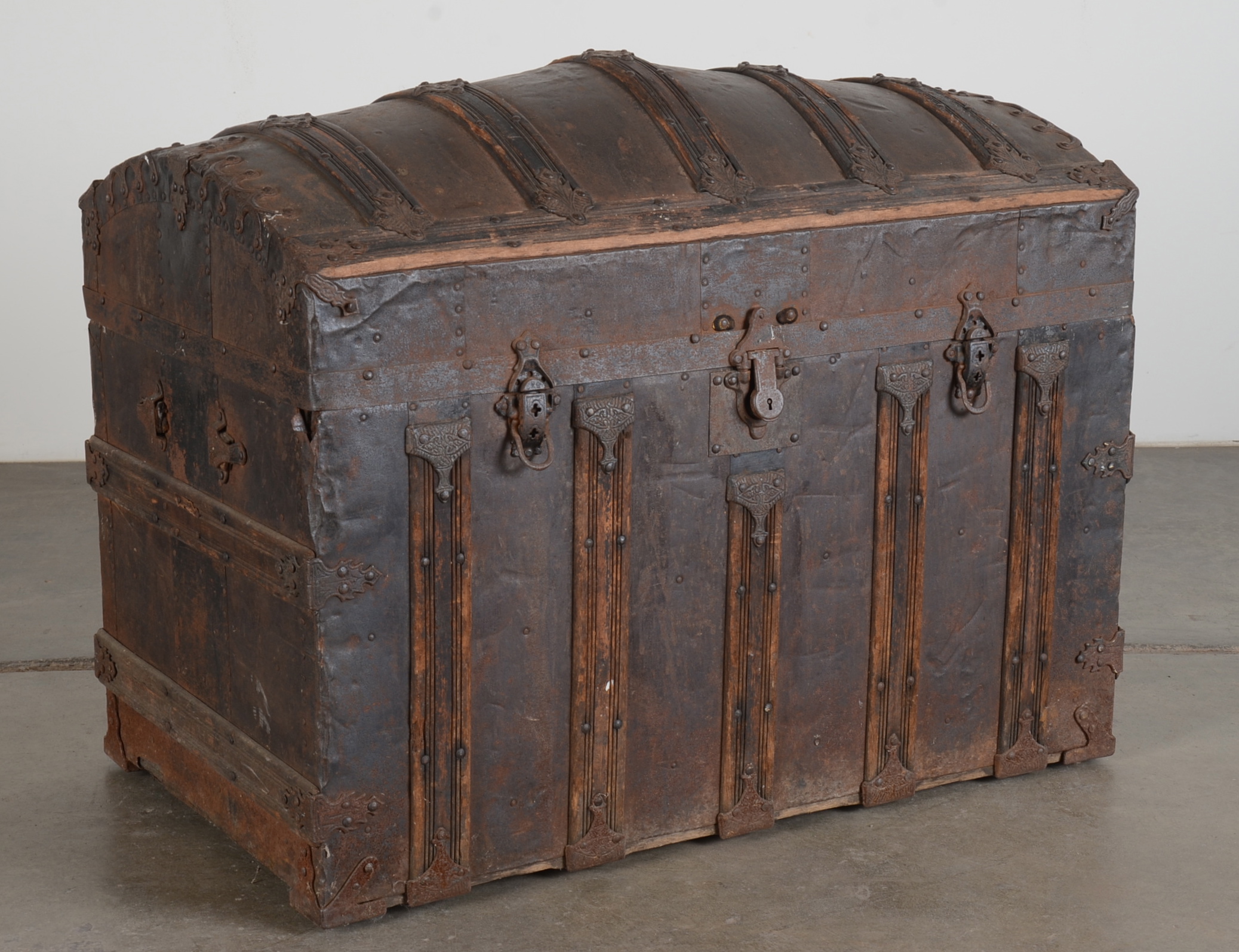 Antique Camel Back Steamer Trunk