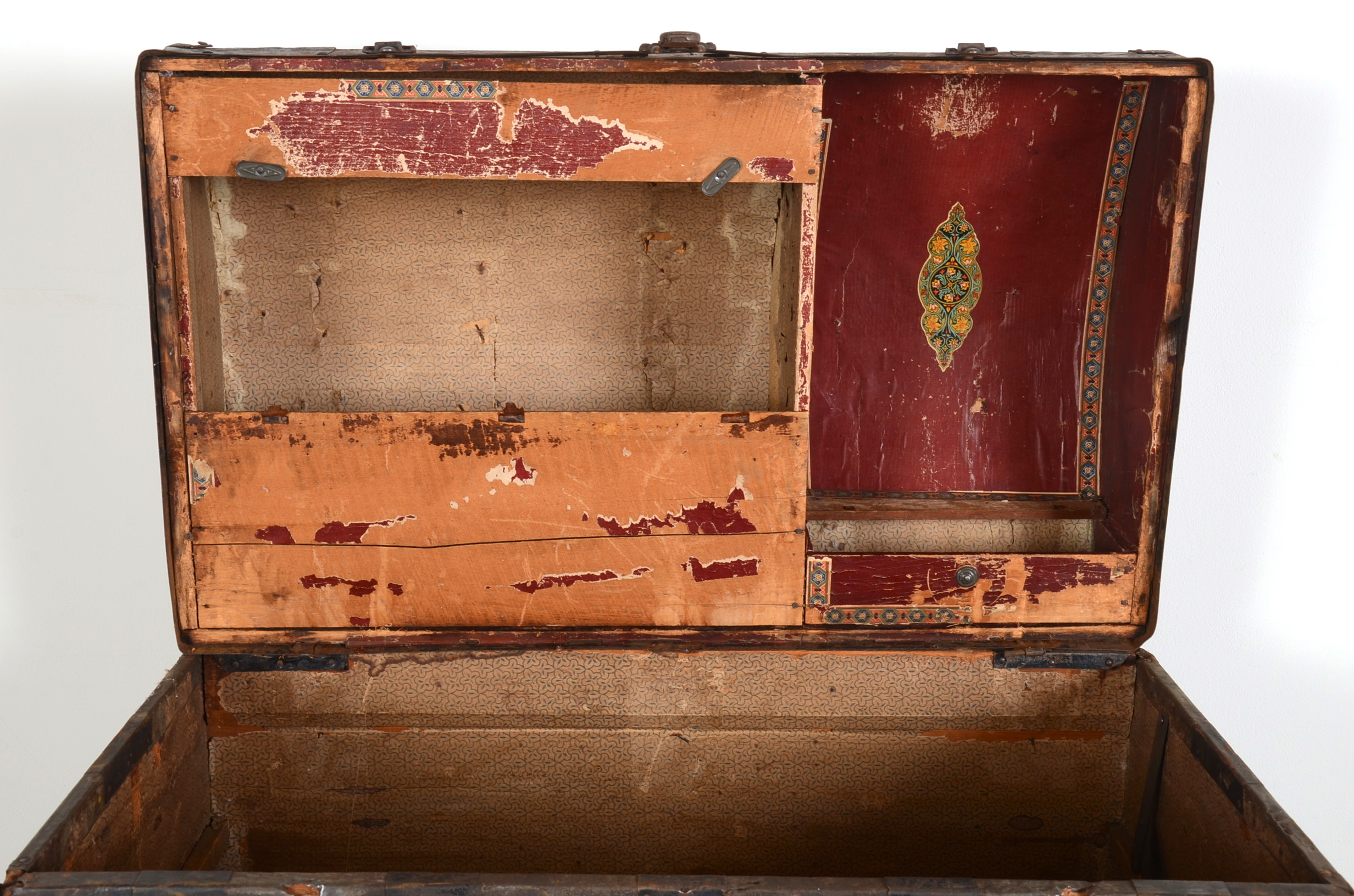 Antique Camel Back Steamer Trunk