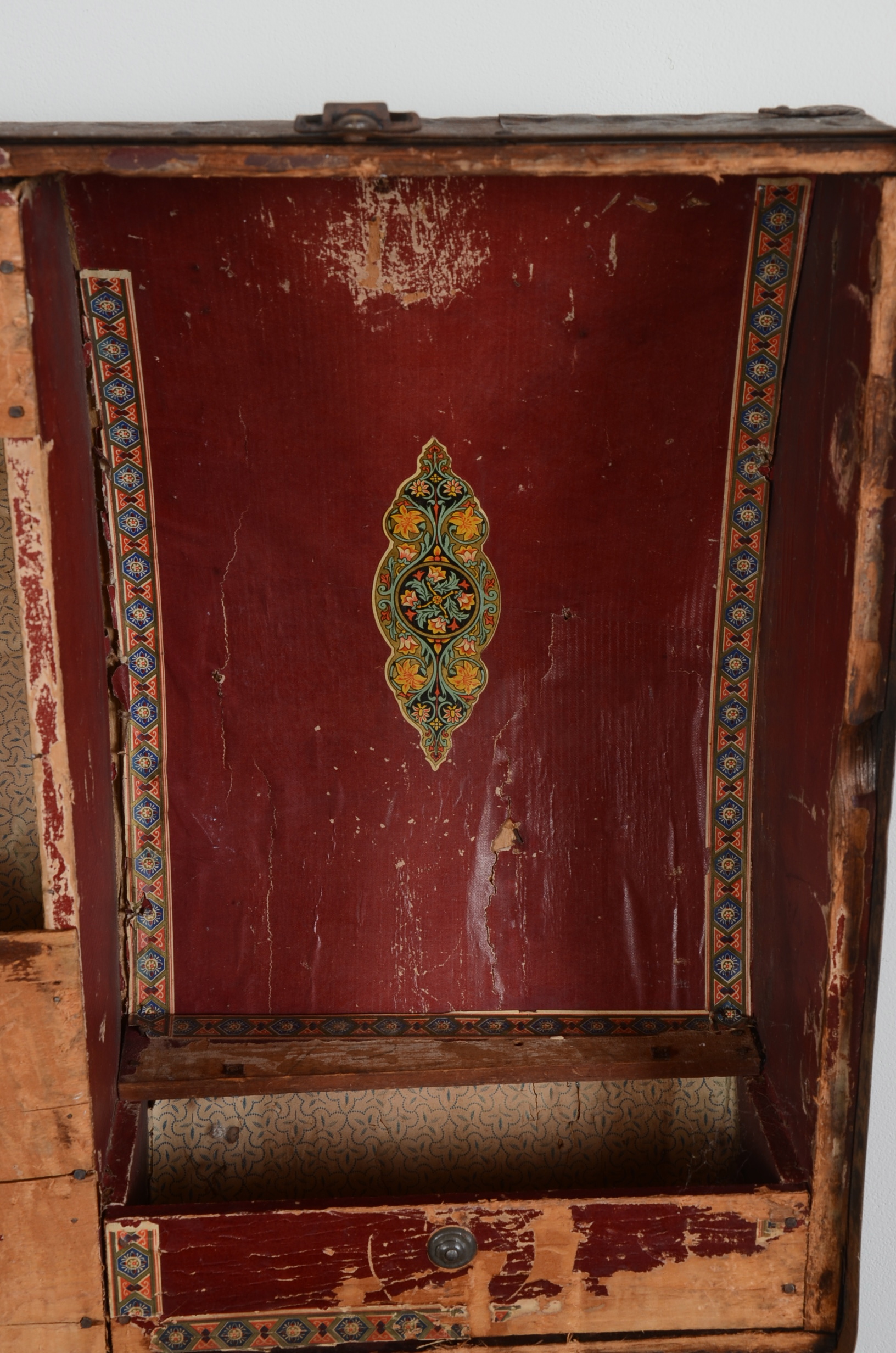 Antique Camel Back Steamer Trunk