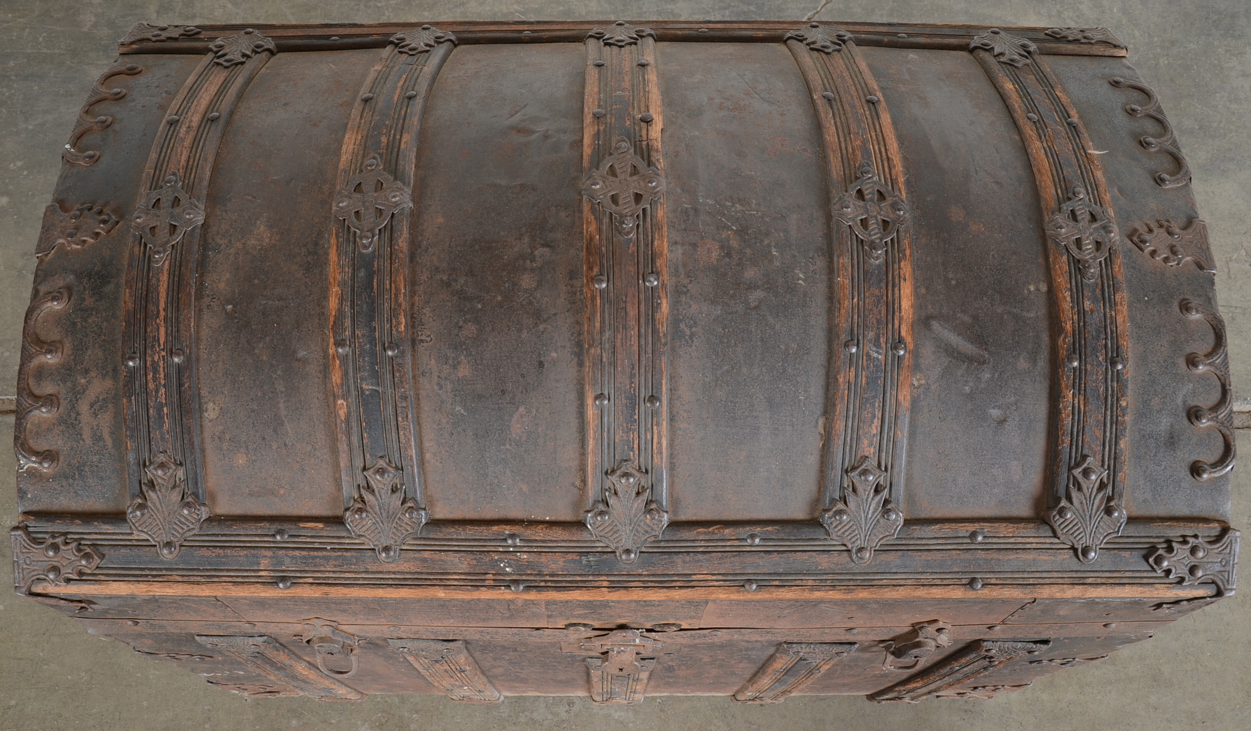 Antique Camel Back Steamer Trunk