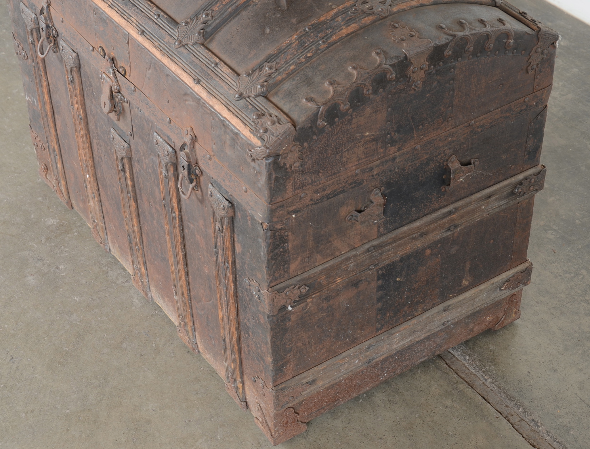 Antique Camel Back Steamer Trunk