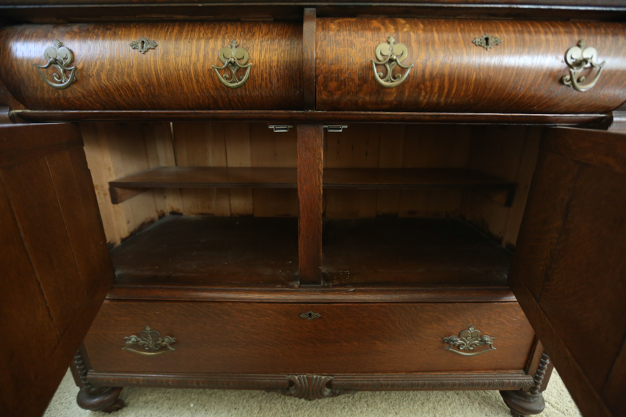 Antique Tigerwood Sideboard Buffet