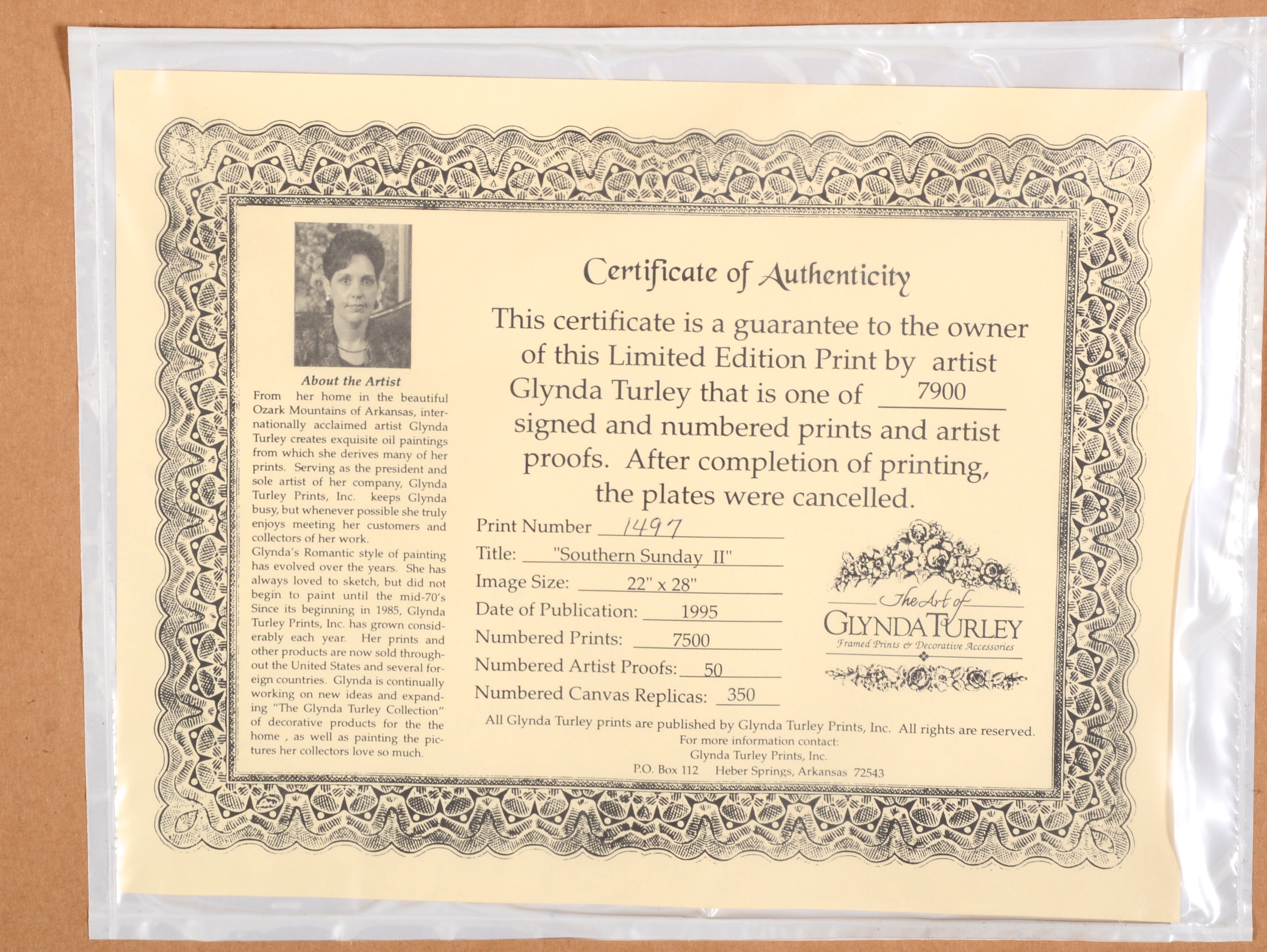 Signed and Numbered Print by Artist Glynda Turley