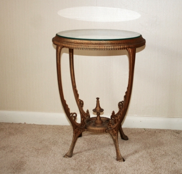 Ornate Gold Tone Side Table