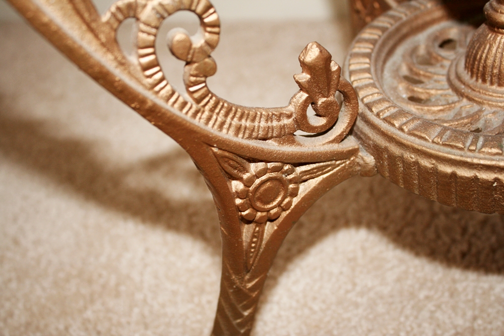 Ornate Gold Tone Side Table