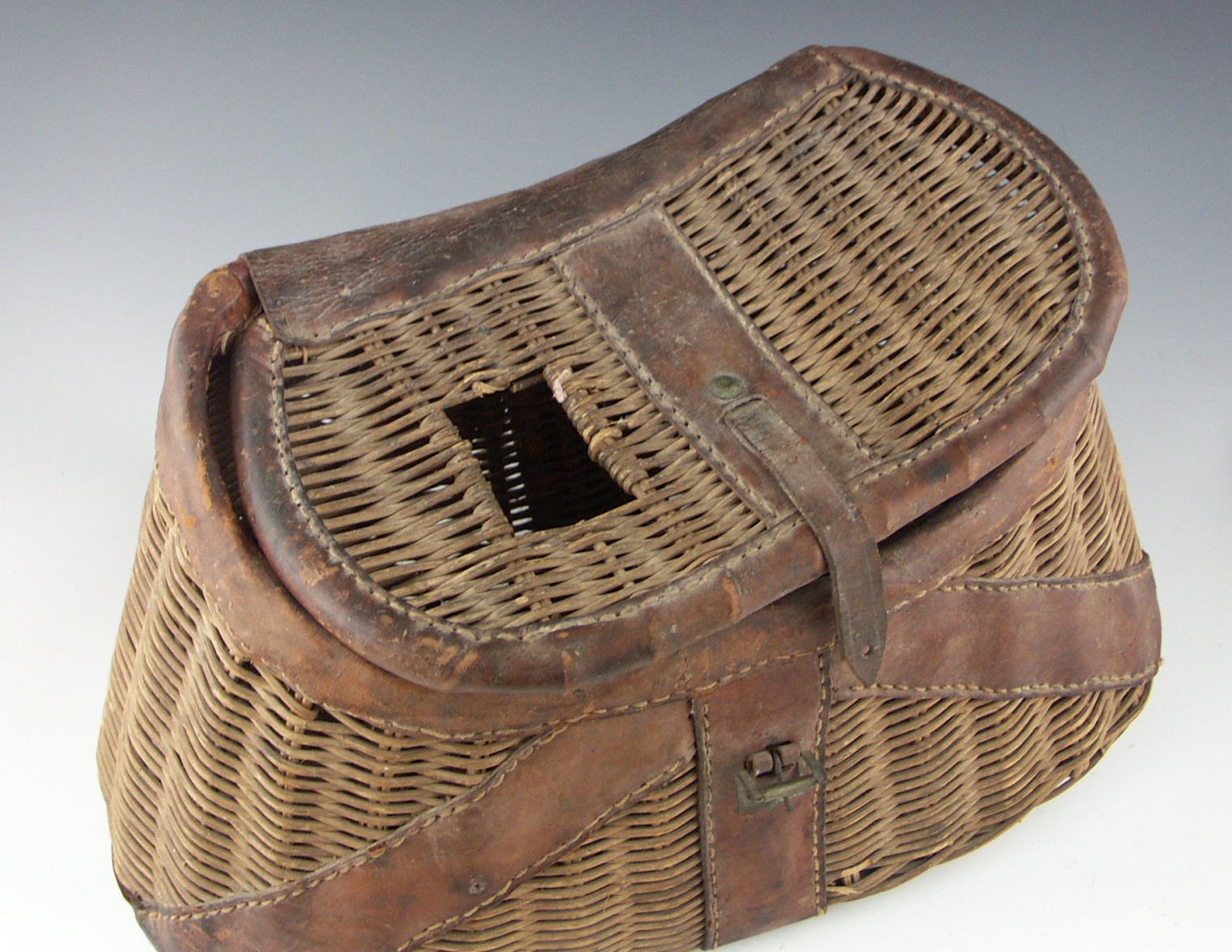 Antique Fishing Creel Basket