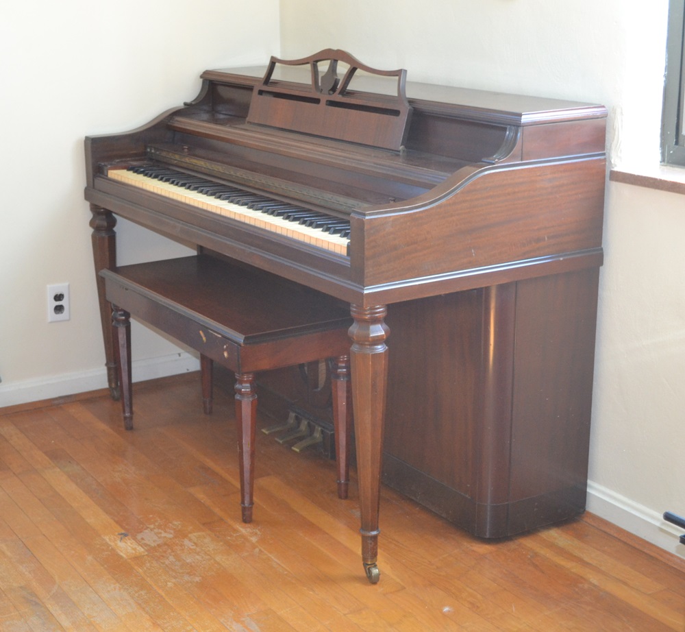 Vintage Wurlitzer Spinet Piano And Bench
