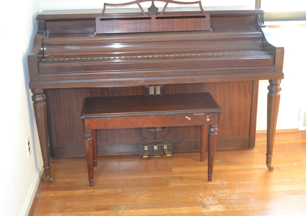 Vintage Wurlitzer Spinet Piano And Bench