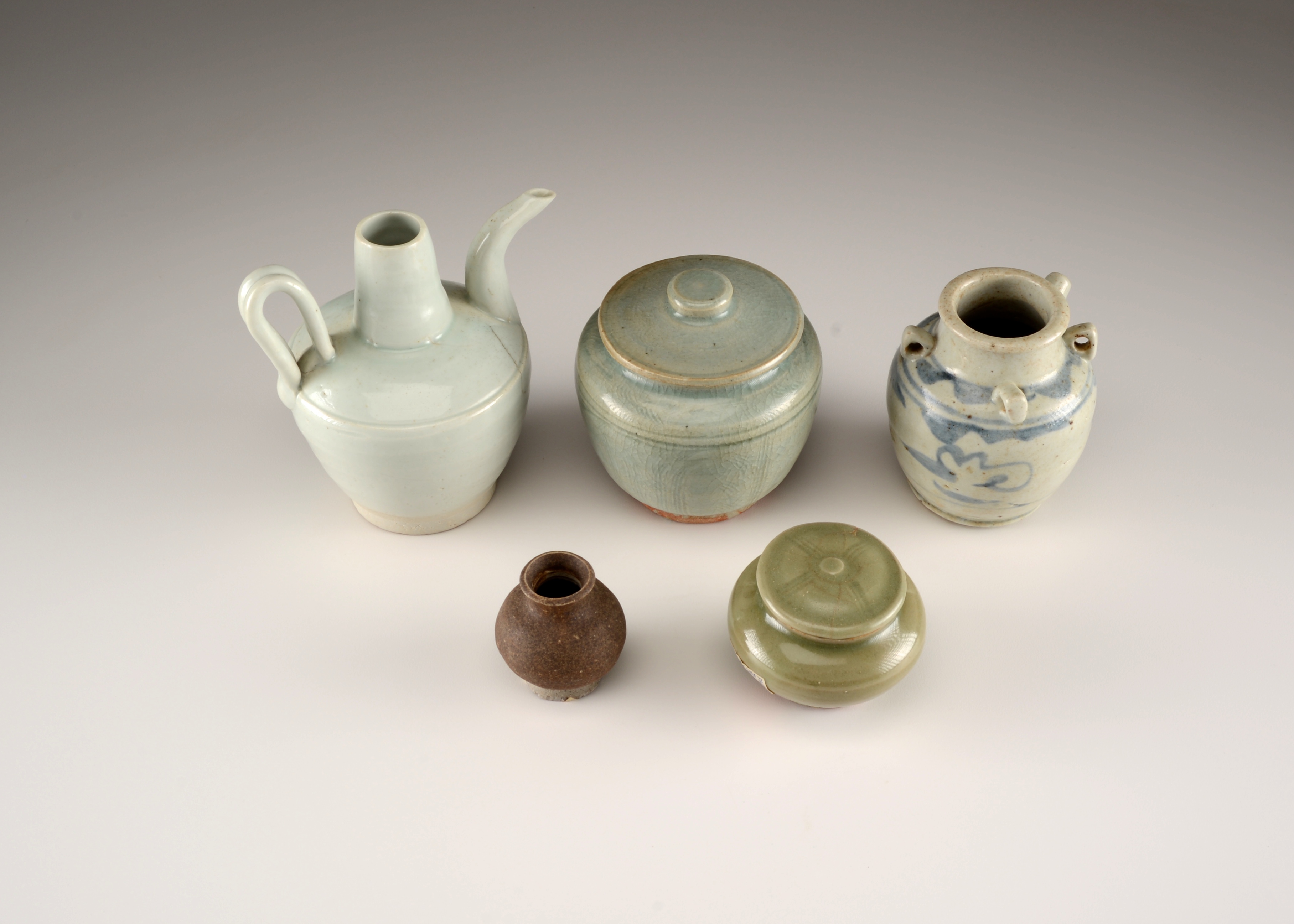 Selection of Five Reproduction Pottery Items From National Museum Philippines