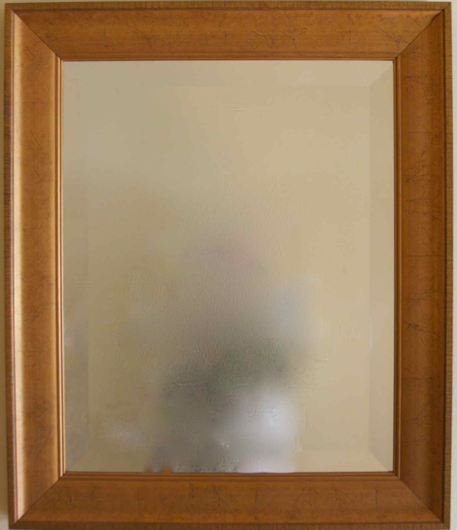 Gold Tone Beveled Mirror